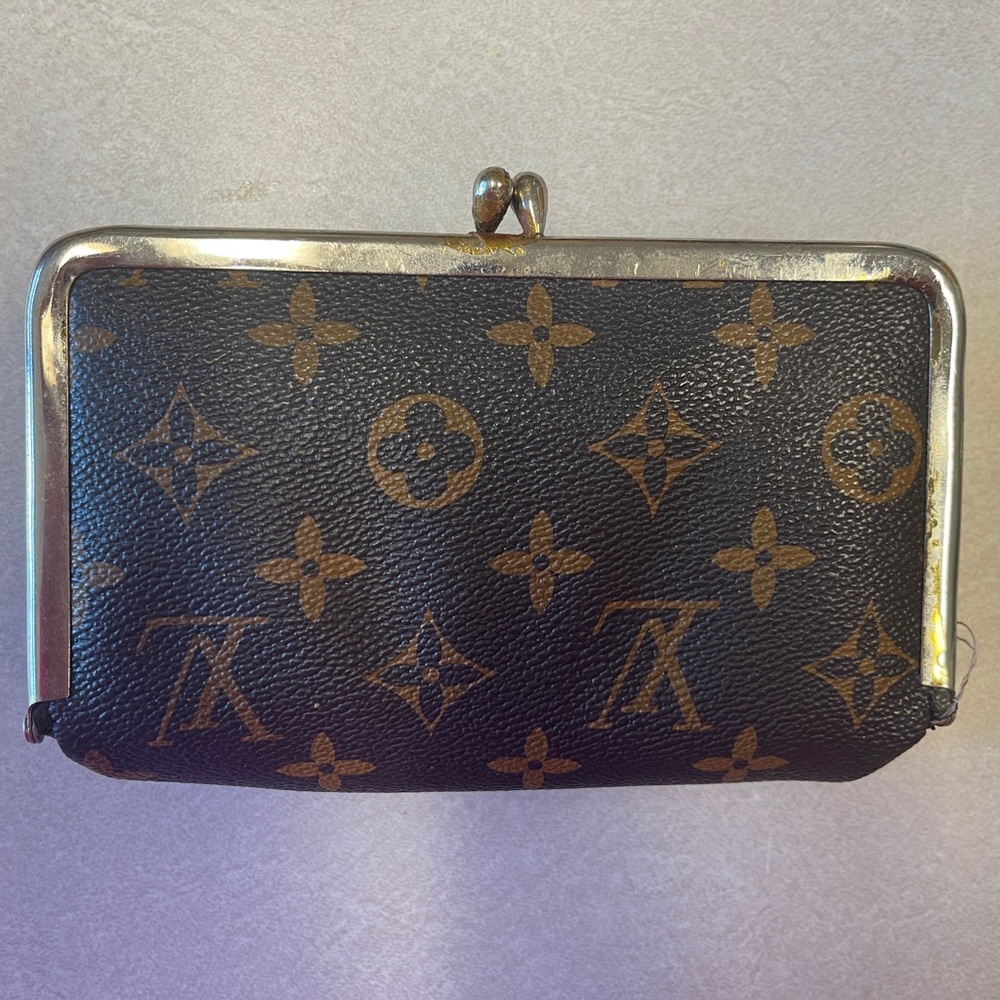 Vintage Louis Vuitton Black and Gold Cosmetic Case